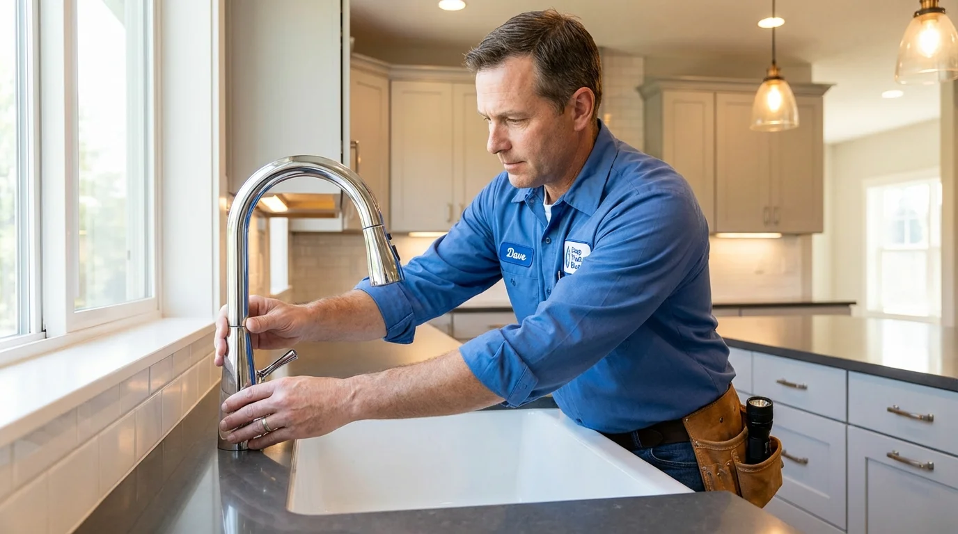 Kitchen faucet installation by Johns Plumbing LLC in Dalton
